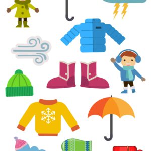 מדבקות של אביזרי חורף